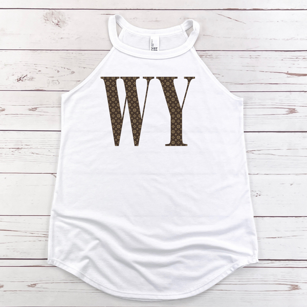 White/Designer WY Rocker Tank