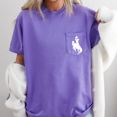 Violet Steamboat Pocket Comfort Colors Tee