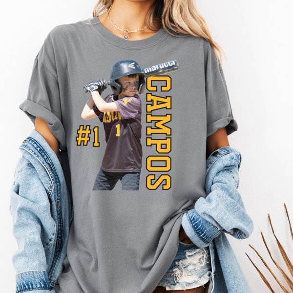 SHORT Sleeve Comfort Colors Custom Sport Photo Tee