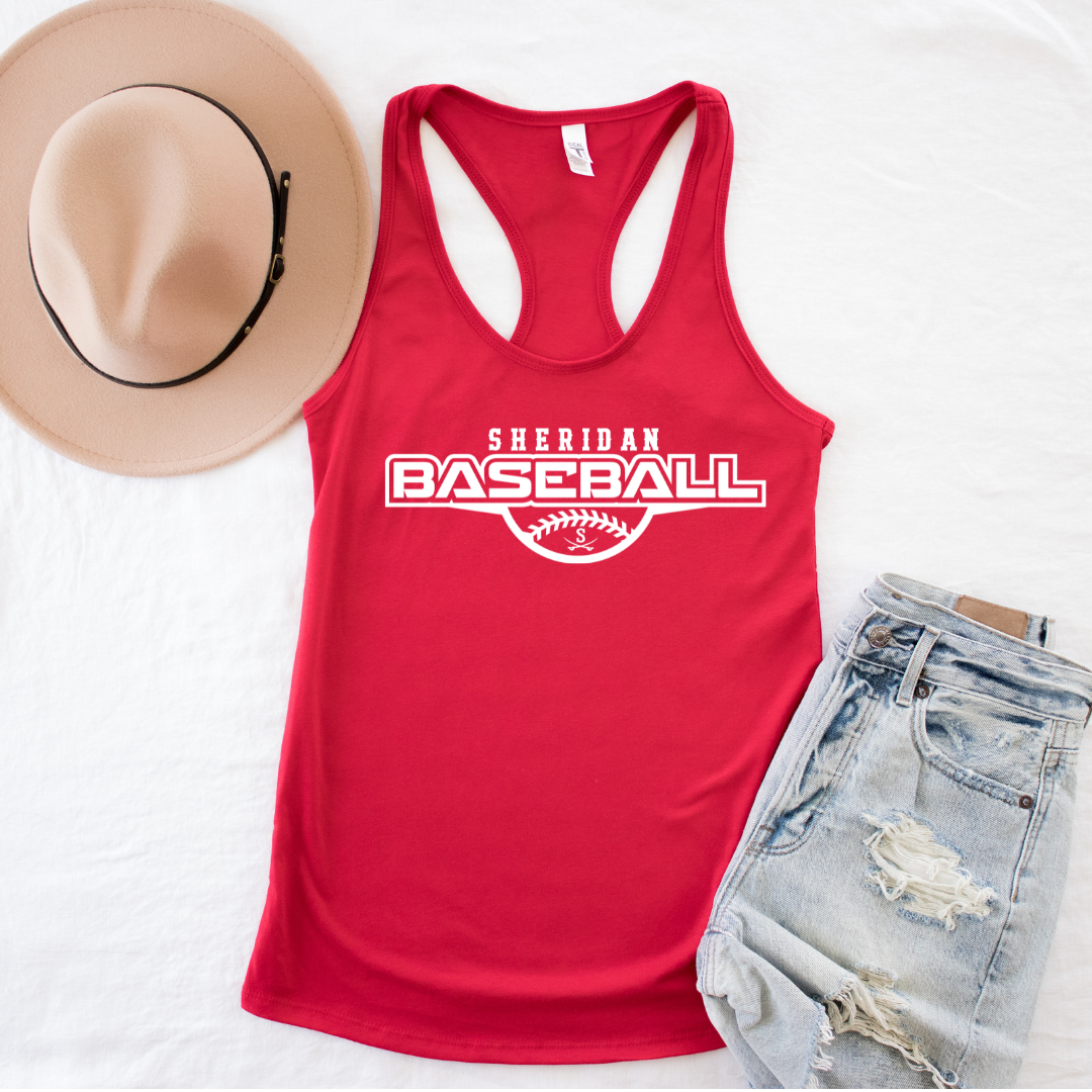 Red Next Level Sheridan Baseball Racerback Tank {pre-order}