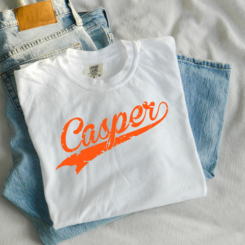 Casper LONG SLEEVE WHITE Comfort Colors Tee {pre-order}