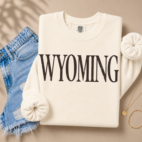 Ivory/Brown Fashion WYO Lightweight Comfort Colors Crewneck
