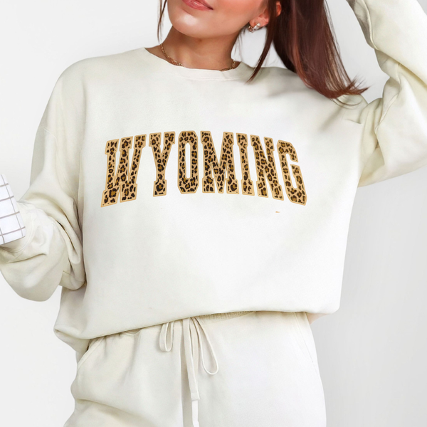 Tan Leopard WYO/Ivory Lightweight Comfort Colors Crewneck