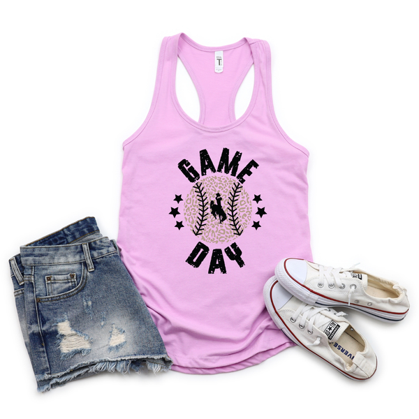 Lavender Metallic Game Day Next Level Racerback Tank