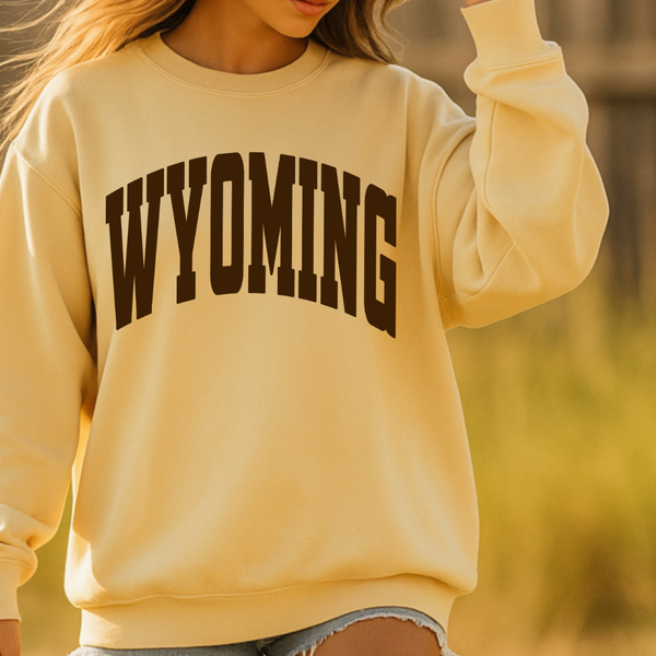 Butter/Crewneck Brown Varsity on Comfort Colors