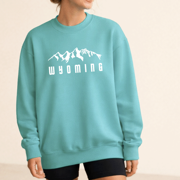 Chalky Mint/Crewneck White Tetons on Comfort Colors