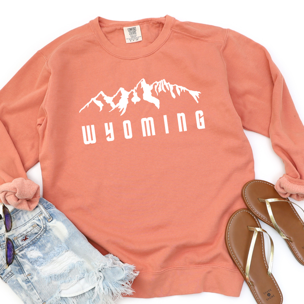 Terracotta/Crewneck White Tetons on Comfort Colors