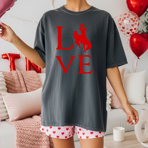 Pepper/Red LOVE Comfort Colors Tee