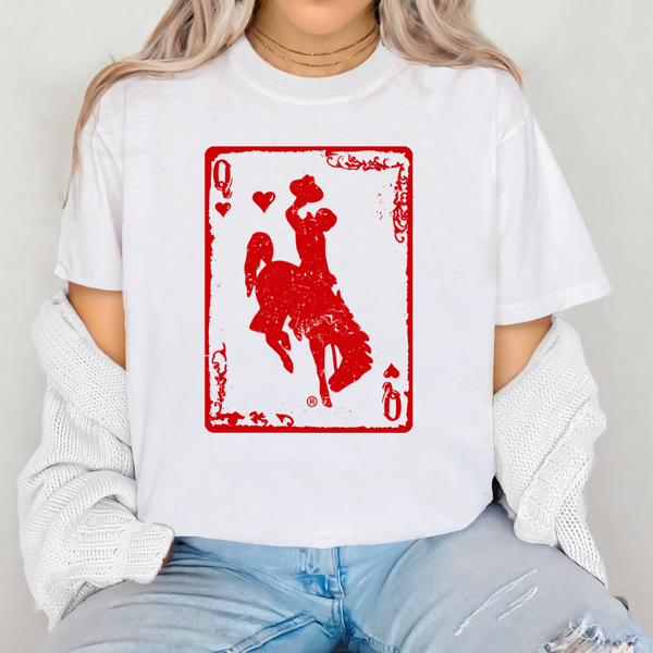 White/Comfort Colors Queen Of Hearts Tee