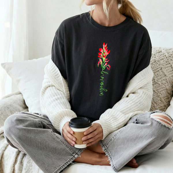 Short Sleeve Black Comfort Colors Indian Paintbrush Tee