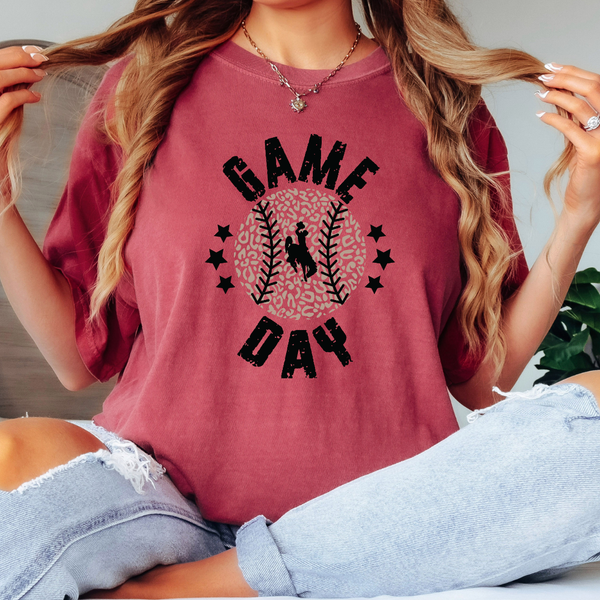 Crimson Metallic Gold Game Day Comfort Colors Tee