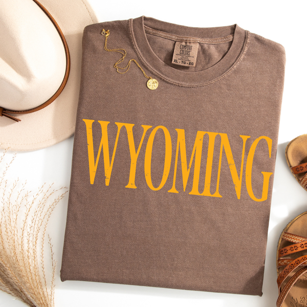 SHORT Sleeve Espresso/Gold Fashion Wyo Comfort Colors Tee