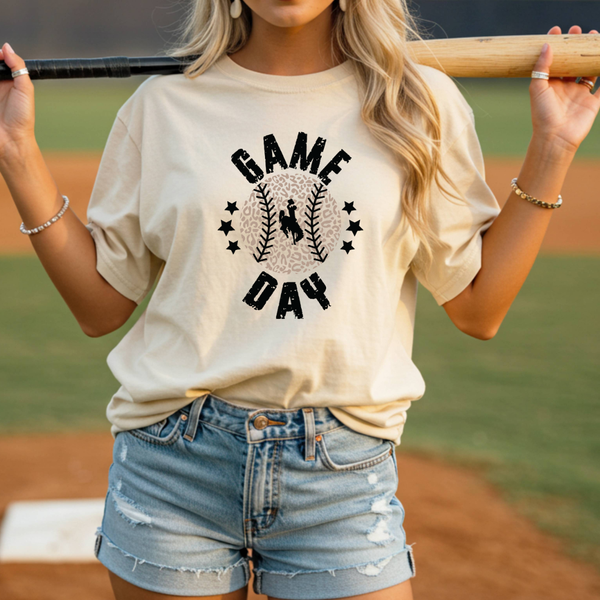 Ivory Metallic Gold Game Day Comfort Colors Tee