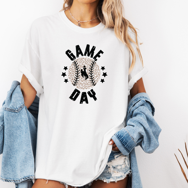 White Metallic Gold Game Day Comfort Colors Tee