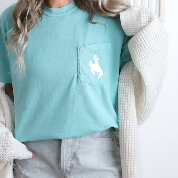 Chalky Mint/ Steamboat Pocket Comfort Colors Tee