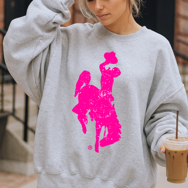Pink/Ash Jumbo Steamboat Crewneck