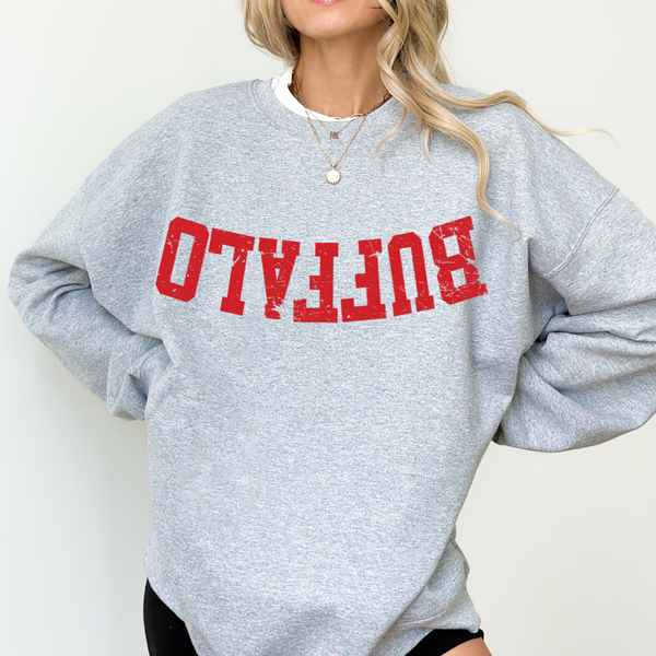 Crewneck/Upside Down Buffalo Sport Gray