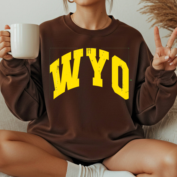 Chocolate/Yellow Distressed WYO with Sleeve Detail Steamboat