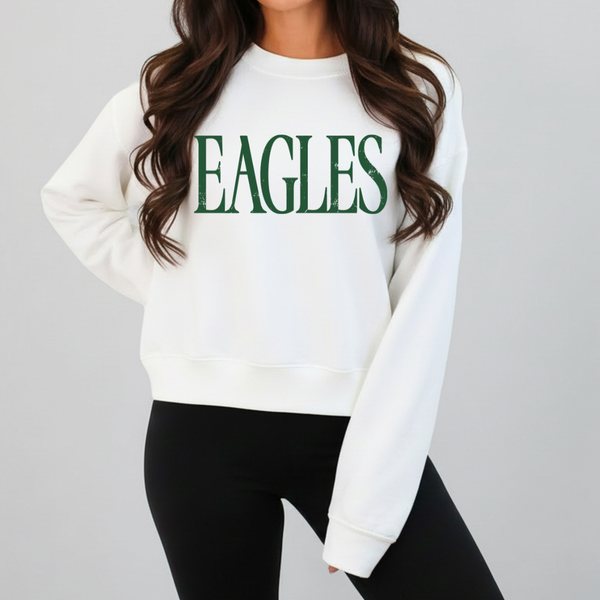 White Fashion Eagles Crewneck