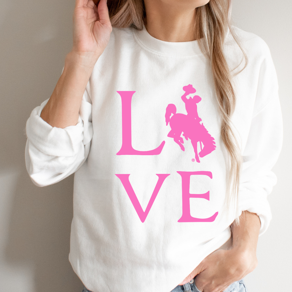 WHITE /Bubblegum Old School Love Crewneck