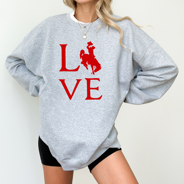 Sport Gray/Red LOVE Crewneck