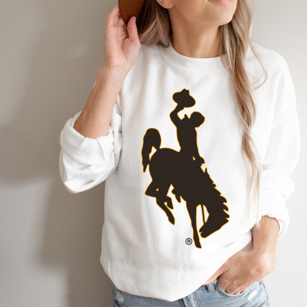 White Brown & Gold Steamboat Crewneck