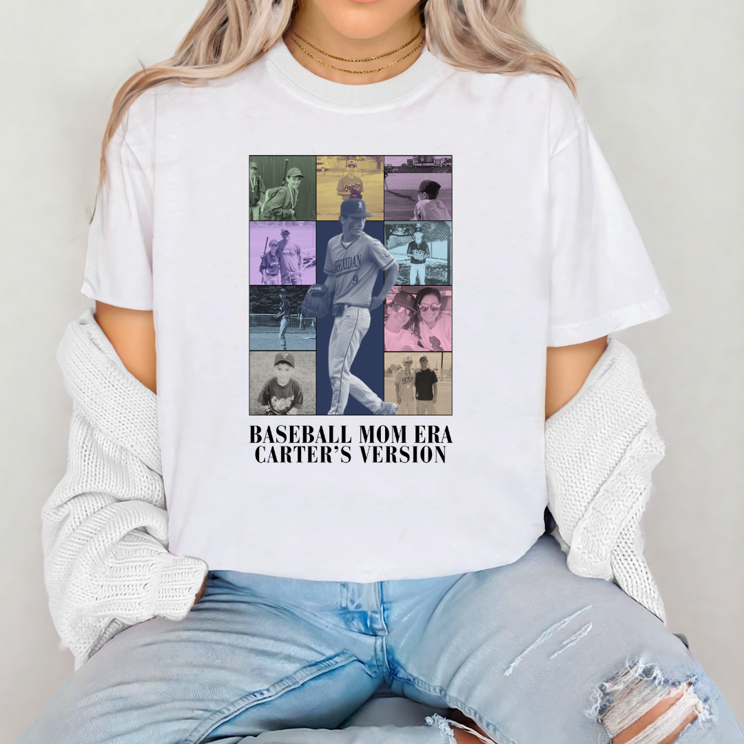 SHORT Sleeve Sports/ Baseball/Softball Mom Era Comfort Colors Tee