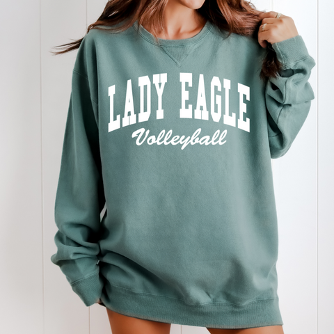 Cypress Green/ VB Lady Eagles Varsity Comfort Wash Crewneck