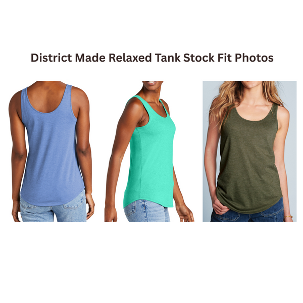 White/Misty Blue Tetons District Made Relaxed Tank