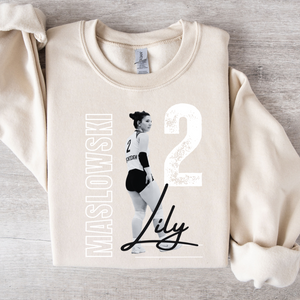 Gildan Custom Black & White Sport Photo Crewneck