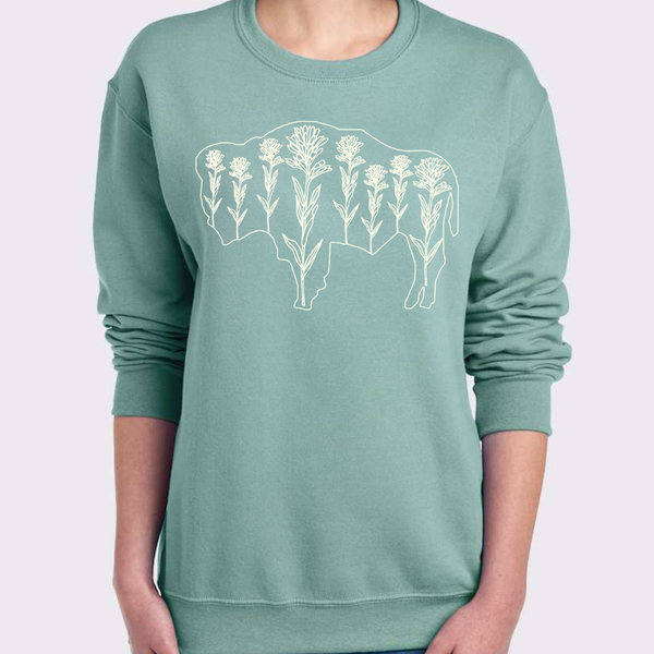 Sage/Ivory Paintbrush Buffalo Fleece