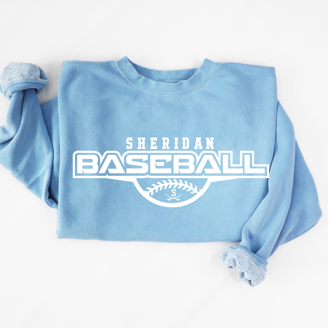 Pigment Light Blue/ Sheridan Baseball Crewneck {pre-order}