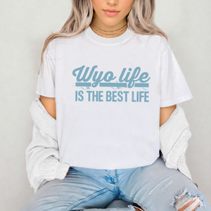 Comfort Colors White/Cottage Blue WYO Life Tee