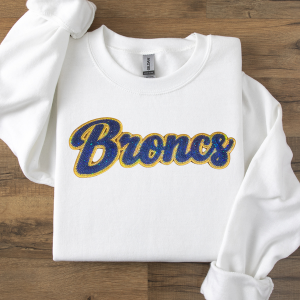 Broncs Sequin Crewneck