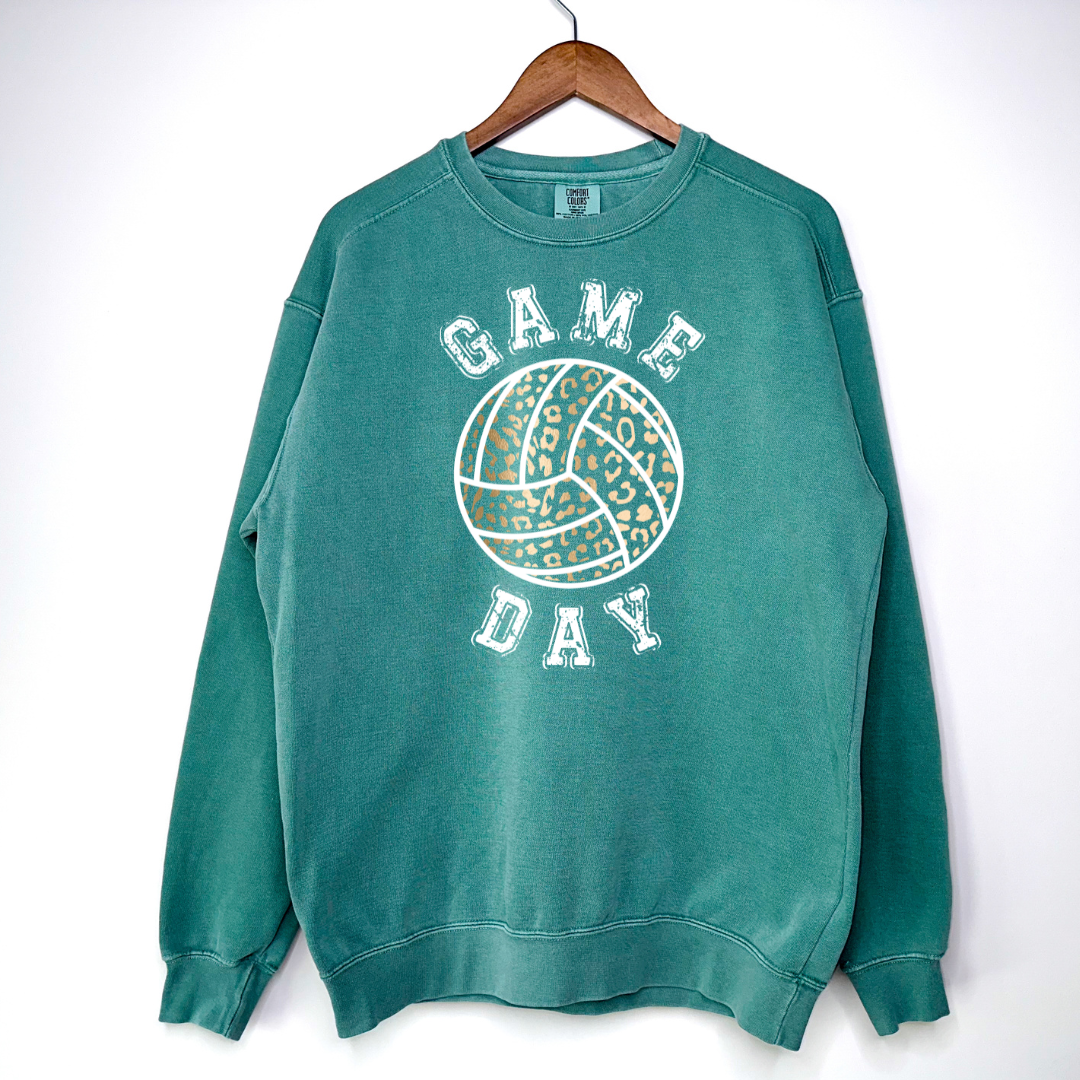 Light Forest/ Eagles Gameday Volleyball Comfort Colors Crewneck