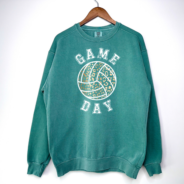 Light Forest/ Eagles Gameday Volleyball Comfort Colors Crewneck