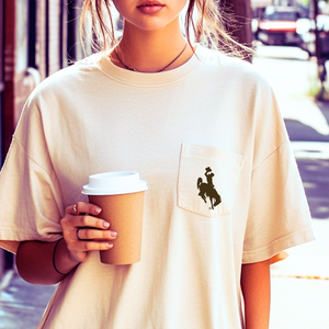 Ivory/Brown Steamboat Pocket Comfort Colors Tee