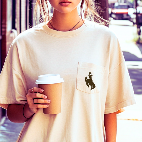 Ivory/Brown Steamboat Pocket Comfort Colors Tee
