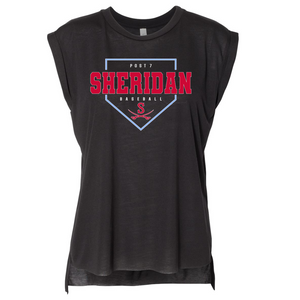 Black Post 7 Sheridan Baseball Bella Canvas Rolled Tee {Pre-Order}