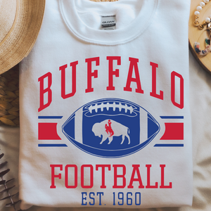 White Gildan Playoff Buffalo Football Sweatshirt