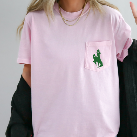 Blossom/ Green Steamboat Pocket Comfort Colors Tee