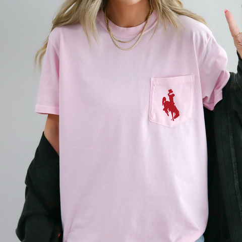 Blossom/ Red Steamboat Pocket Comfort Colors Tee
