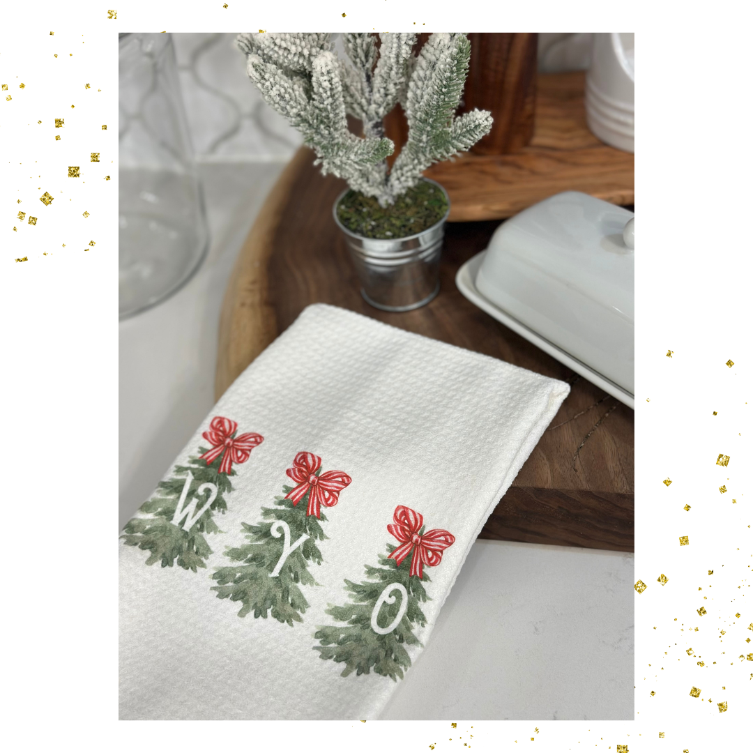 Christmas WYO Trees Waffle Weave Towel