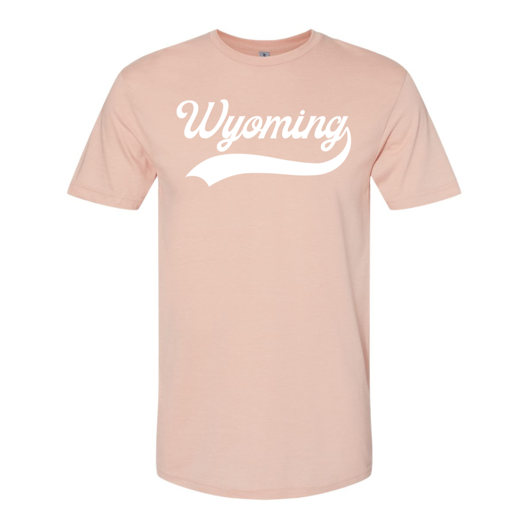 Rose Mist/White Wyo Swoosh Gildan Softstyle CVC Tee