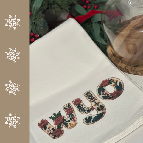 WYO Holiday Floral Flour Sack Towel