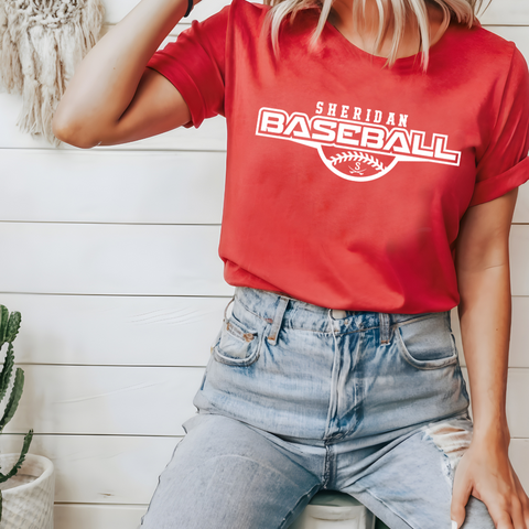 Red Sheridan Baseball Bella Canvas Tee {pre-order}