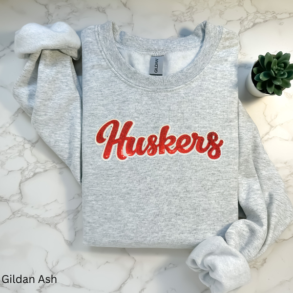 Huskers Sequin Crewneck