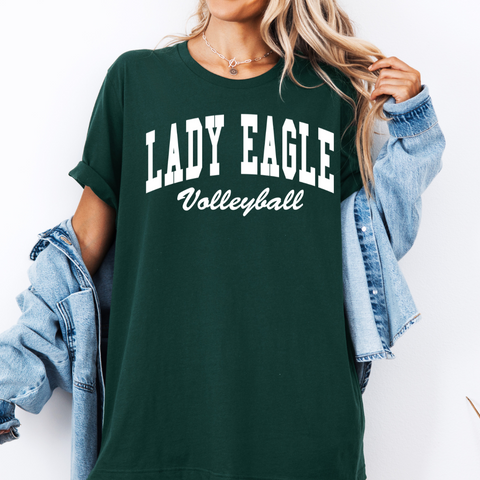 Forest Bella Canvas Lady Eagle Volleyball Tee