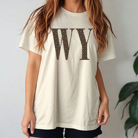 Vintage White/Designer 2.0 WY Bella Canvas Tee