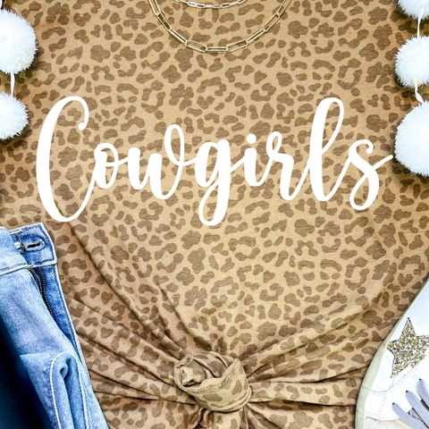 COWGIRLS  Brown Leopard Tee